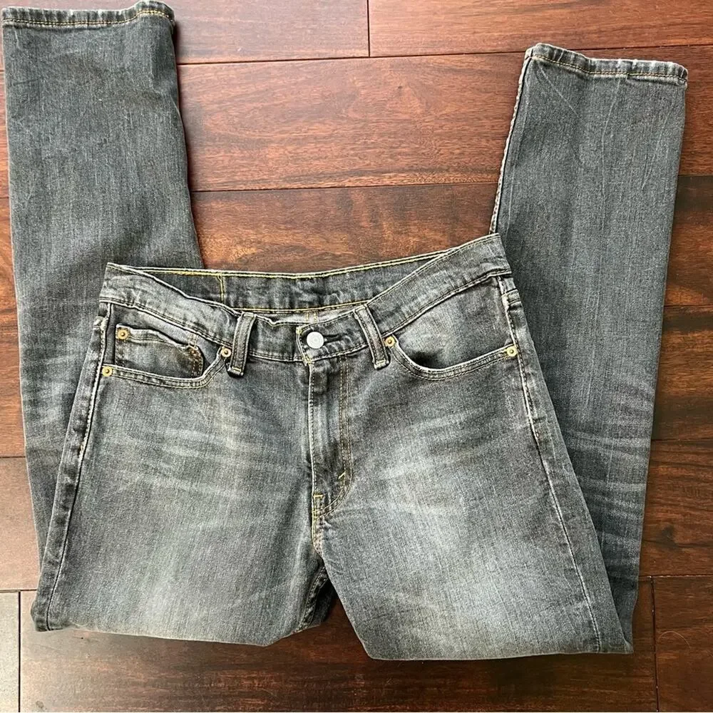 Levi’s 511 Black Charcoal Distressed Slim Fit Jean size W30 x L33
